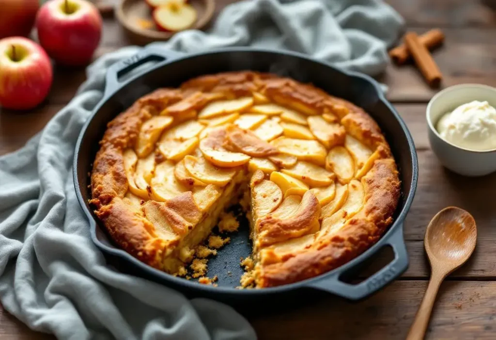 Je fais ce gâteau aux pommes à la poêle : ultra simple, rapide, sans four et 100 % réconfort